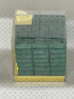 Aqua Glitter Dominoes with Black Dots