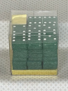 Aqua Glitter Dominoes with White Dots