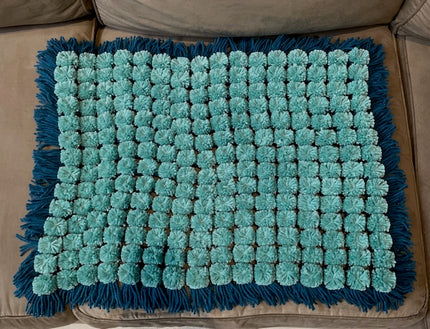 Aqua and Reef Pom Pom Blanket