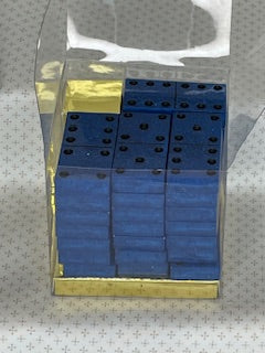 Blue Glitter Dominoes with Black Dots