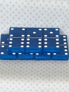 Blue Glitter Dominoes with White Dots