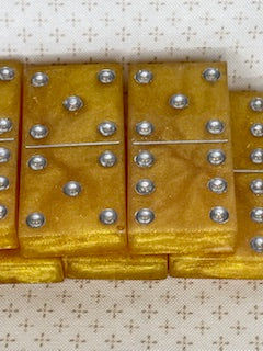 Dark Gold Dominoes with Silver Dots