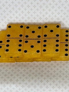 Orange Glitter Dominoes with Black Dots