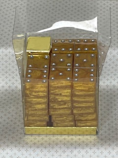 Dark Gold Dominoes with Silver Dots