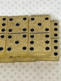 Gold Glitter Dominoes with Black Dots