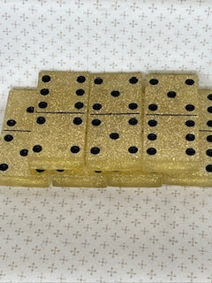 Gold Glitter Dominoes with Black Dots