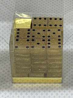 Gold Glitter Dominoes with Black Dots