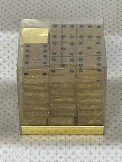 Gold Glitter Dominoes with Black Dots