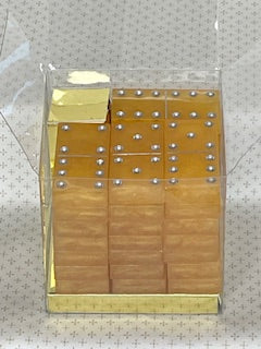 Orange Glitter Dominoes with Silver Dots