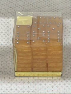 Orange Glitter Dominoes with Silver Dots