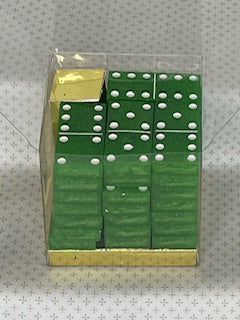 Green Glitter Dominoes with White Dots