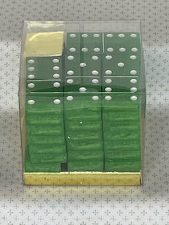 Green Glitter Dominoes with White Dots