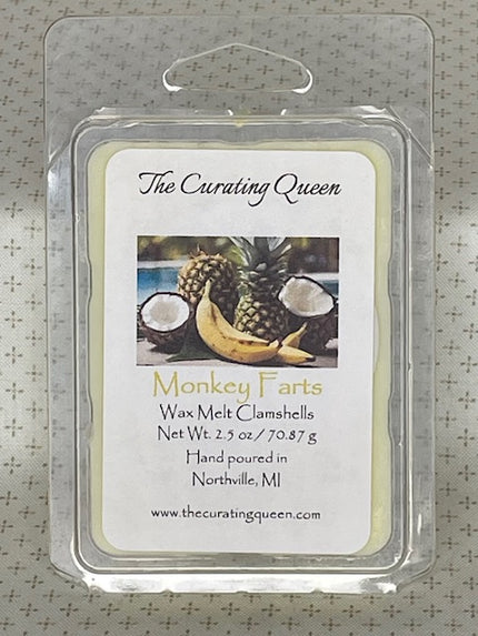 Monkey Farts Wax Melt Clamshells