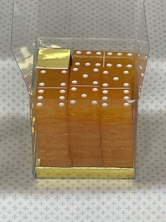 Orange Glitter Dominoes with White Dots