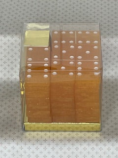 Orange Glitter Dominoes with White Dots