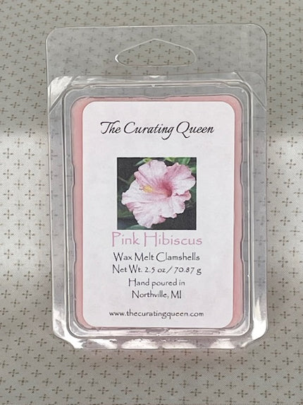 Pink Hibiscus Wax Melt Clamshells