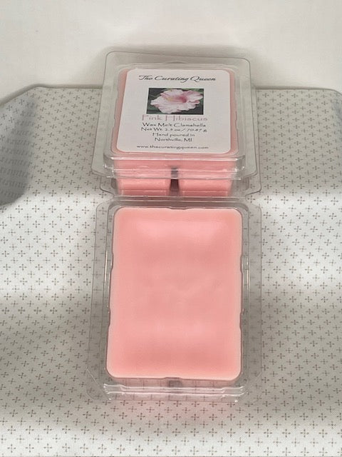 Pink Hibiscus Wax Melt Clamshells