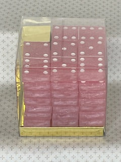 Pink Glitter Dominoes with White Dots