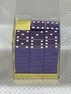 Purple Glitter Dominoes with White Dots