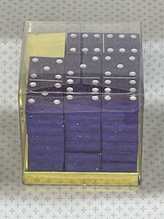 Purple Glitter Dominoes with White Dots