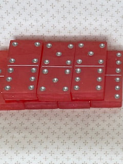 Red Dominoes with Silver Dots