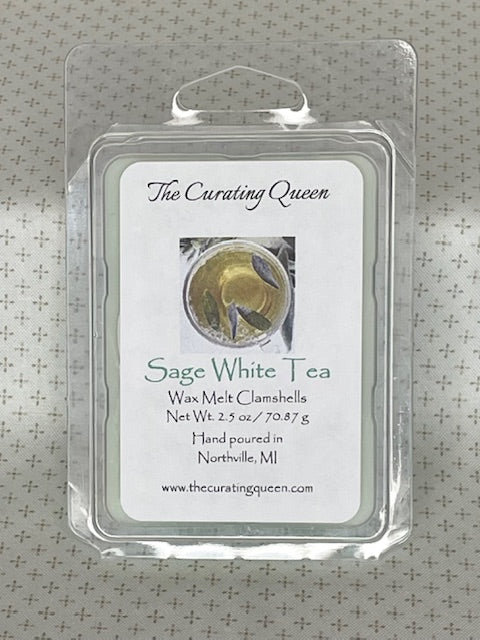 Sage White Tea Wax Melt Clamshells