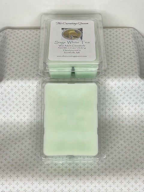 Sage White Tea Wax Melt Clamshells