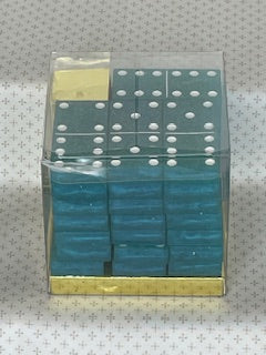 Teal Glitter Dominoes with White Dots