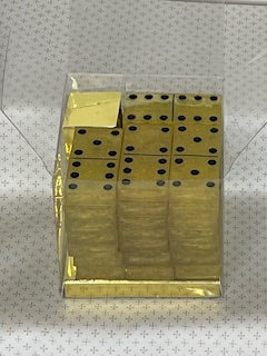 Yellow Glitter Dominoes with Black Dots
