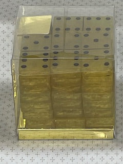 Yellow Glitter Dominoes with Black Dots